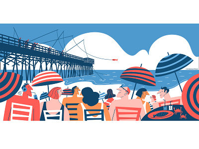 Summer I beach illustration cristianne fritsch digital art retro illustration summer illustration