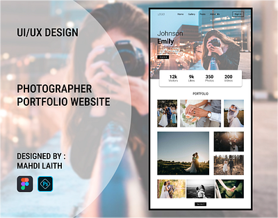 UI Design - Photography Portfolio Website design designwesbite graphic design landingpage photogarphy website photographywebsite ui uiux ux