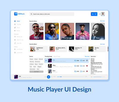 Music Player UI music player music player ui ui ui design