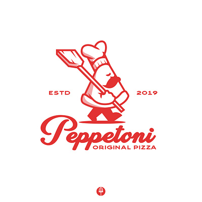 Peppetoni Pizza design diseño de logo diseño plano illustration logo logo logodesign design logodesign design brand marca tipografía