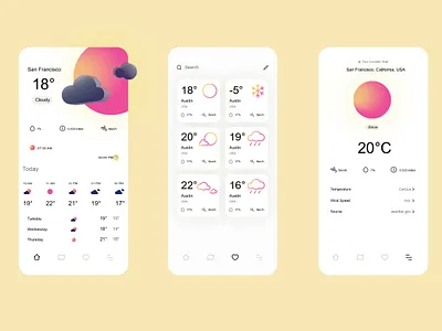 Weather forecast app branding design graphic design illustration ui ux