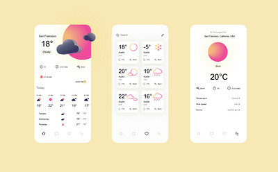 Weather forecast app branding design graphic design illustration ui ux