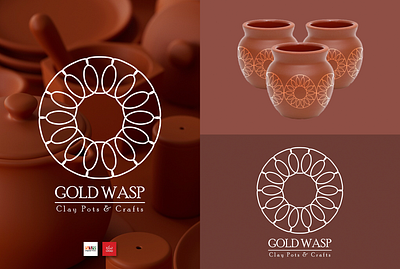 GOLD WASP Clay Pots & Crafts Logo & Branding adobe branding design fiverr graphic design illustration logo vector