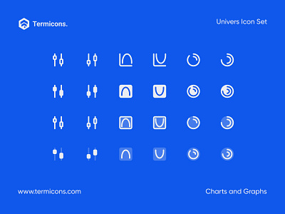 Termicons | Charts and Graphs app brand branding character design flat icon illustration logo termicons ui