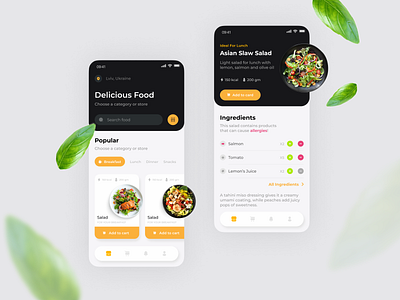 Restaurant App application design figma food restaurant app ui ux vector