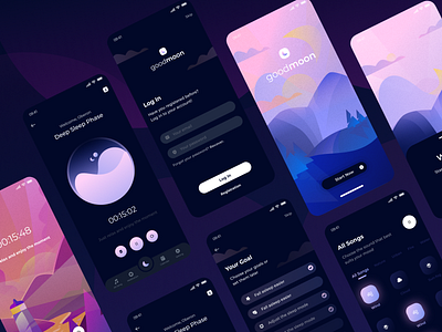 Sleep application (UX Case) branding design figma illustration ui ux uxcase vector