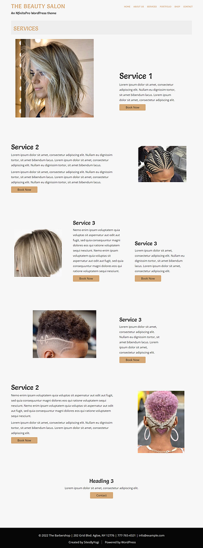 Beauty Salon | Services Page | Nfinite WordPress Theme web design wordpress wordpress template wordpress theme