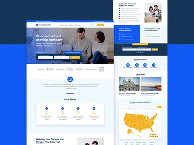 Verified Movers Website flat landing page minimalist website modern website ui design uiux website