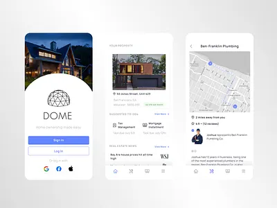 Dome Home Ownership Mobile App app design mobile mobileui mobileux product ui