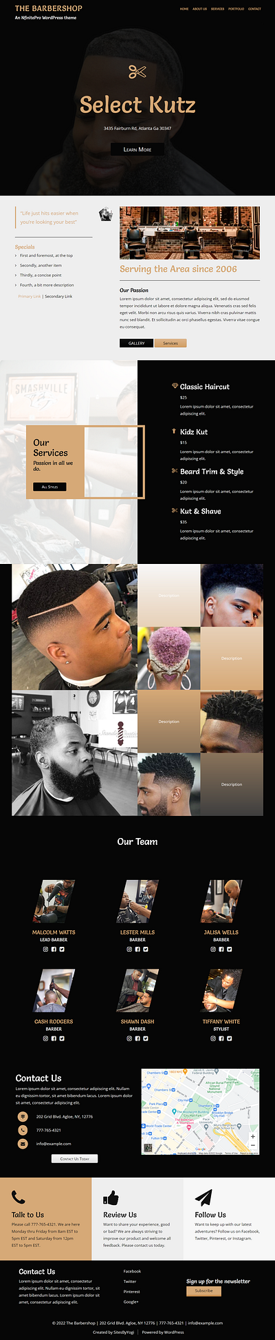 Barbershop | Home Page | Nfinite WordPress Theme web design wordpress wordpress template wordpress theme