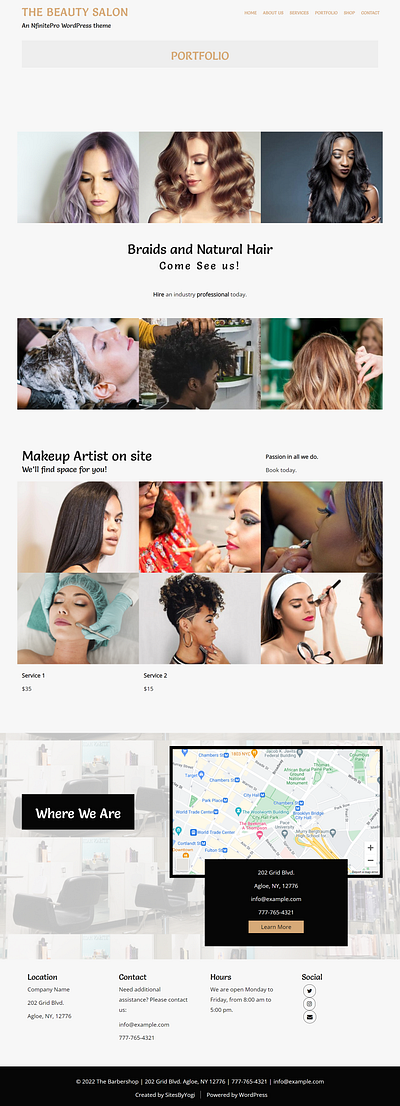 Beauty Salon | Gallery Page | Nfinite WordPress Theme web design wordpress wordpress template wordpress theme