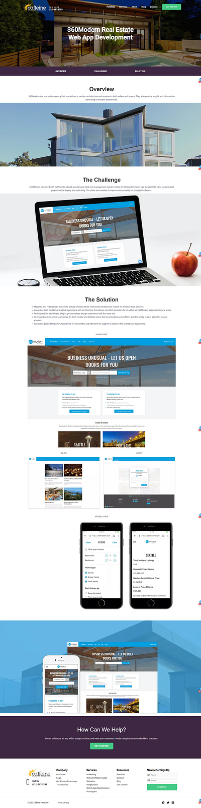 360Modern Real Estate Web App Development app design ui web app