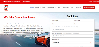 Onroadz Cabs - Website Design branding cabs graphic design motion graphics taxi travel ui ux webdesign website