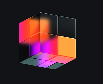 Glass Cube (Dark Mode) 3d design illustration motion graphics