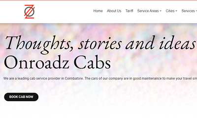 Onroadz Cabs - Blog Design 3d animation branding cabs graphic design motion graphics taxi transportation travel ui