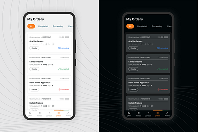 My Orders appdesign best ui clean ui dark ui design ecommerce graphic design grocery illustration login minimal myorders order order details sales shopping theme uiux webdesign welcome