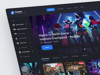 Game Streaming App UI Design by I Can Infotech on Dribbble