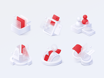 Administration & Intelligence Icons 3d icon ui