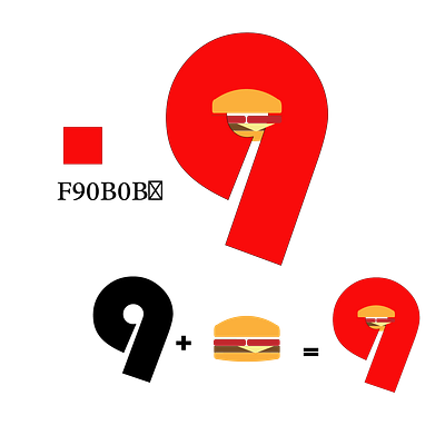 burger 9 9 branding burger cartoon fastfoods graphic design logo