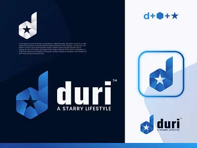 Modern D letter with star logo design branding design graphic design illustration logo typo typography