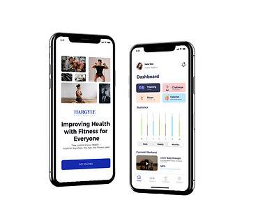 Hargyle Fitness Mobile App app clean design ui ux web