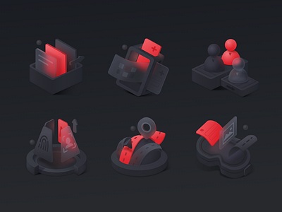 Administration & Intelligence Icons - Dark 3d icon ui