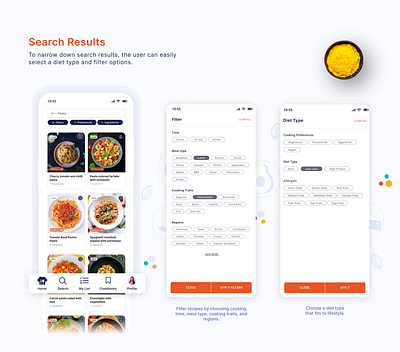 Search results of Myfoodpad recipe app app design design figma illustration mockups ui ui design ui ux visual designs