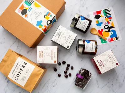 Douglas Sweets - Packaging artwork bauhaus style branding cookies packaging design graphic design illustration packaging packaging design print vector art