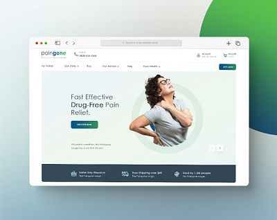 Pain Gone Landing page analgesics care dashbaord design health care heath illustration logo medicine narcotics pain relief painkillers ui web design web desin web ui webdesign website wellness