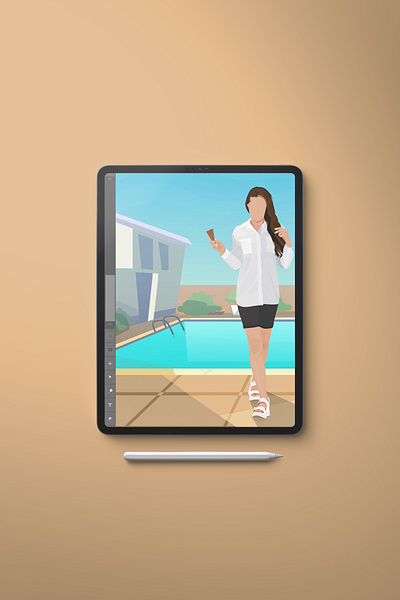 Female Portrait Illustration artwork clothing design digital illustration fashion female flat illustration illustration digital minimal model portrait vector