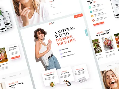 Wellness Landing Page app branding card clean cooking design desktop ecommerce hero ios landing page minimal mobile page product sponsors trend ui ux web