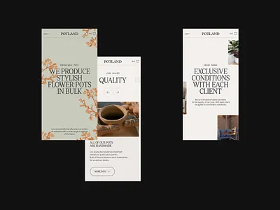 Potland / New case on Behance clean design e commerce plants pots site store ui ux web