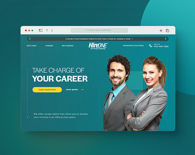 Hire One Landing Page career career path dashbaord design earn money graphic design guidance illustration landing page learning logo skills training mentorship ui web design web desin web ui webdesign website