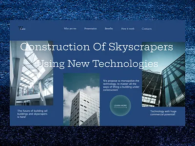 Concept for construction of skyscrapers branding design interface typography ui ux web design