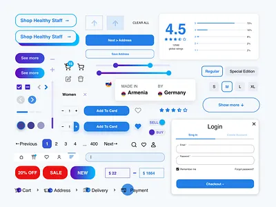 E-commerce elements UI app e commerce kit online shop shopping ui ux