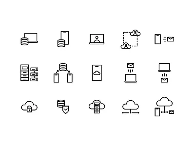 Icon Pack Server and Databases design graphic design icon ui ux ui user ux vector vectors