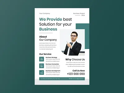 Business Flyer Template business company corporate employee flyer green marketing modern photoshop seminar simple startup template workshop