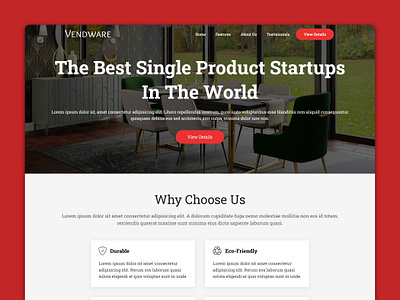Vendware - Startup Website Template ecommerce website html template ui design web design web development website template