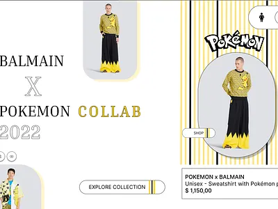 POKEMON X BALMAIN concept design fashion landing modern pokemon ui ux webdesign