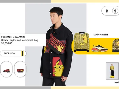 POKEMON X BALMAIN concept design fashion modern ui ux web design