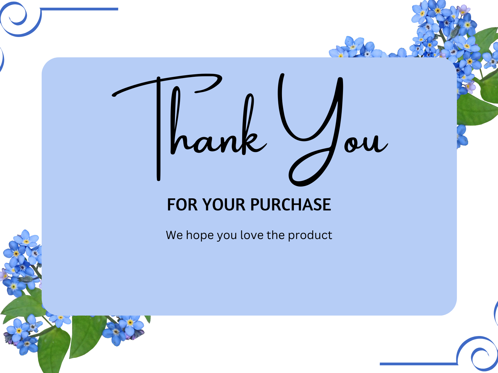 Thank you card blue flower by ilham fazz on Dribbble