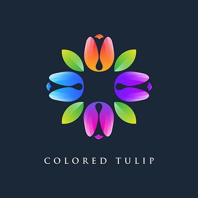 Modern gradient flower tulip logo icon vector design feminine