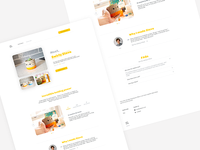Swirly Steve v2 branding clean cute design glassmorphism logo plants simple ui ux white xd yellow