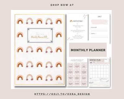 Monthly Planner 1 appointments design goal review goals modern planner monthly overview monthly planner motivational quotes productivity planner progress tracker templates to do list