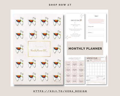 Monthly Planner 3 appointments design goal review goals modern planner monthly planner motivational quotes productivity planner progress tracker templates to do list
