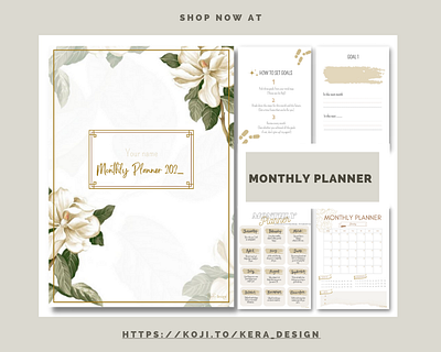 Monthly Planner 4 appointments design goal review goals modern planner monthly overview monthly planner motivational quotes productivity planner progress tracker templates to do list