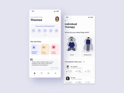 Mental Health App android homepage ios mental health mobile mobile design ui ux