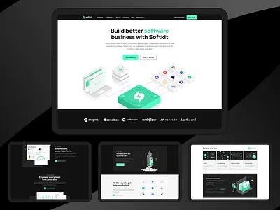 Softkit - Software, SaaS, Startup Webflow website template agency app business crypto decktop dev tool developers it company landing marketing mobile nft saas software startup technology template webflow website