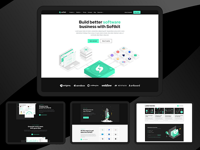 Softkit - Software, SaaS, Startup Webflow website template agency app business crypto decktop dev tool developers it company landing marketing mobile nft saas software startup technology template webflow website