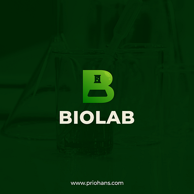 Letter B and Laboratory Logo brand branding color design green illustration laboratory laboratory logo letter b letter b logo logo medical logo prio hans typography vector